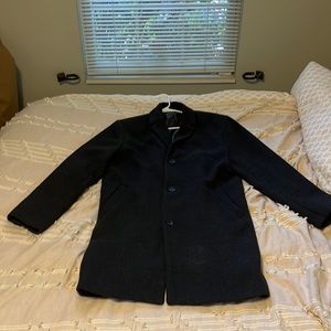 Oversized Soft-Brushed Patterned Topcoat for Men. Size: XL Color: Charcoal Plaid